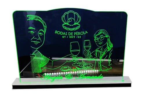 Luminária de LED Dia dos namorados - Bodas de casamento - Fotografia