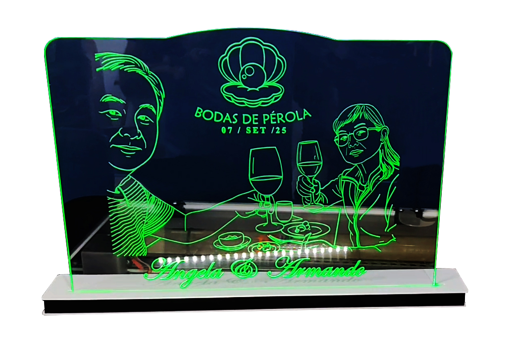 Luminária de LED Dia dos namorados - Bodas de casamento - Fotografia